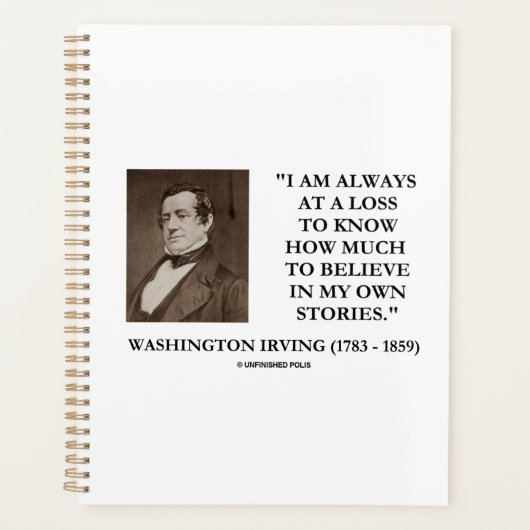 Washington Irving Always At A Loss Believe Stories Planner (Voorkant)