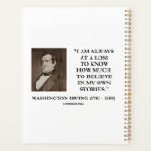 Washington Irving Always At A Loss Believe Stories Planner (Achterkant)