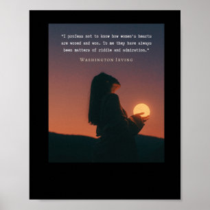 Washington Irving citaat Ik belijd niet te weten h Poster