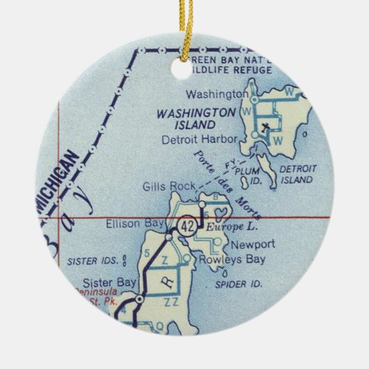 Washington Island WI Keramisch Ornament (Voorkant)