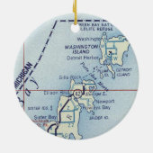 Washington Island WI Keramisch Ornament (Achterkant)