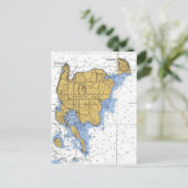 Washington Island, WI Nautical Chart Briefkaart (Staand voorkant)