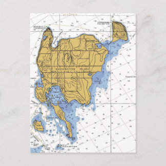 Washington Island, WI Nautical Chart Briefkaart