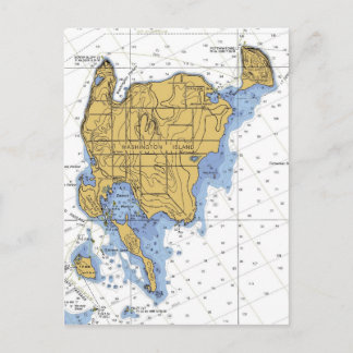 Washington Island, WI Nautical Chart Briefkaart