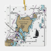 Washington Island WI Nautical Chart Keramisch Ornament (Voorkant)