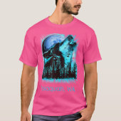 Washington Issaquah Howling Wolf in het Moon Fores T-shirt (Voorkant)