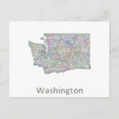 Washington-kaart Briefkaart (Voorkant)