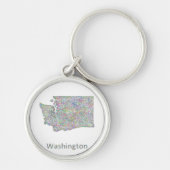 Washington-kaart Sleutelhanger (Voorkant)