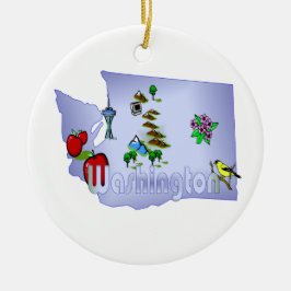 Washington kerstboomversiering keramisch ornament