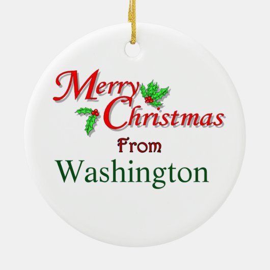 Washington kerstboomversiering keramisch ornament (Achterkant)
