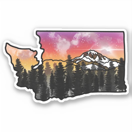 Washington kleurrijk sticker (Voorkant)