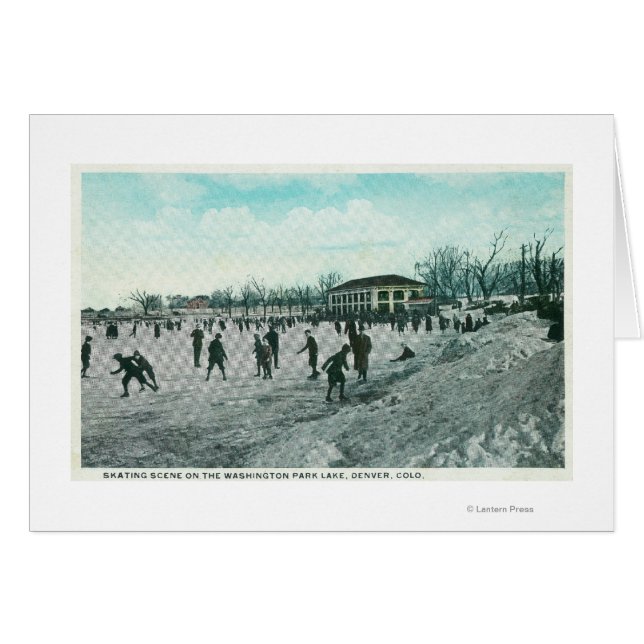 Washington Lake Park Ice Skening Scene (Voorkant Horizontaal)