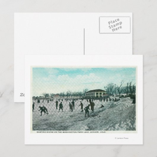 Washington Lake Park Ice Skening Scene Briefkaart (Voorkant / Achterkant)
