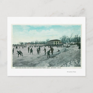 Washington Lake Park Ice Skening Scene Briefkaart