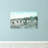 Washington Lake Park Ice Skening Scene Canvas Afdruk (Insitu (Houten vloer))