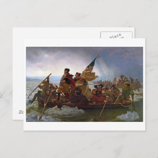 Washington langs de Delaware Briefkaart (Voorkant / Achterkant)