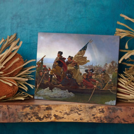 Washington langs de Delaware Fotoplaat (Zijkant)