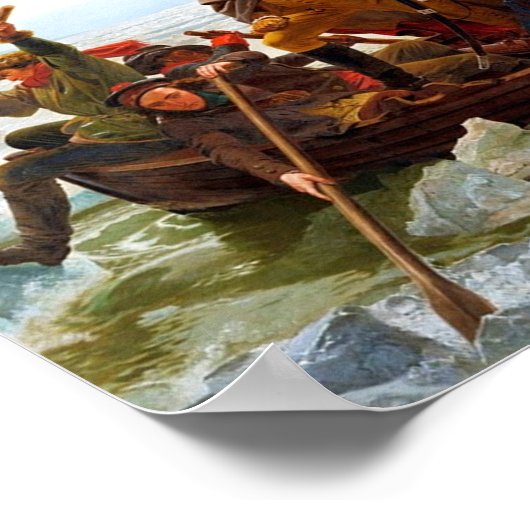 Washington langs de Delaware Poster (Hoek)