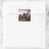 Washington langs de Delaware Vierkante Sticker (Tas)