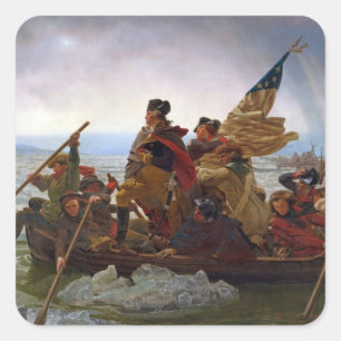 Washington langs de Delaware Vierkante Sticker
