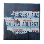 Washington License Bord Map keramische tegels V2 Tegeltje (Voorkant)