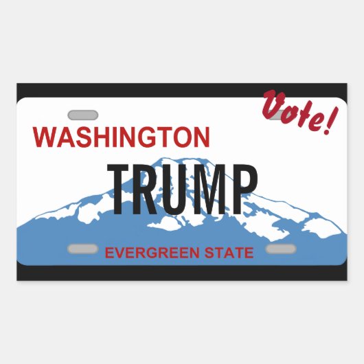 Washington licentie bord Stem Trump aangepaste sti Rechthoekige Sticker (Voorkant)