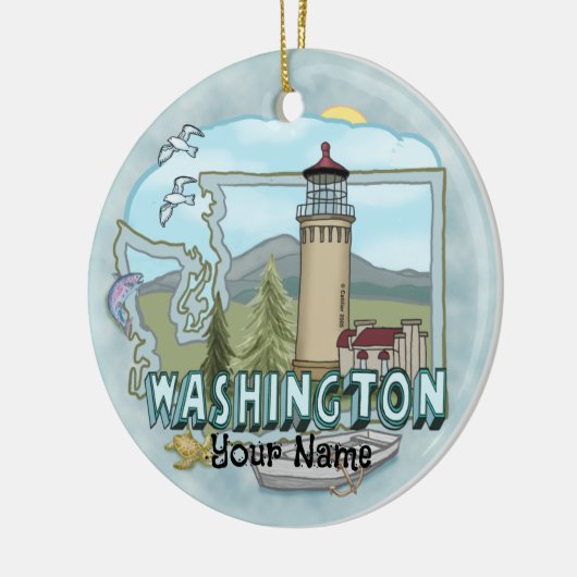 Washington Lighthouse Ornament (Links)