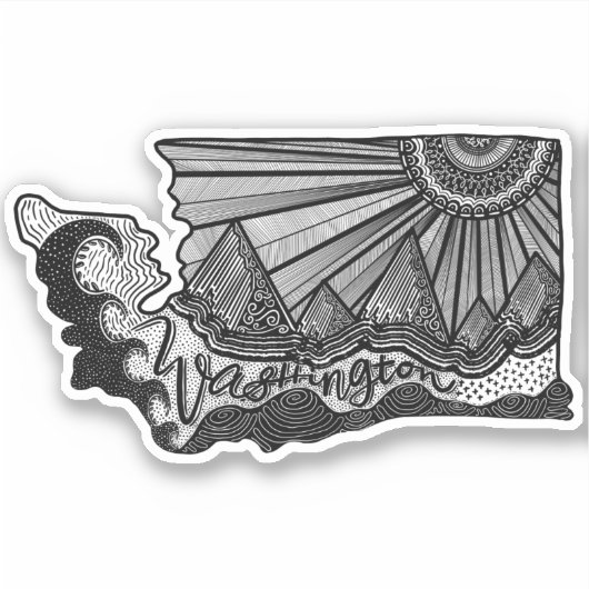 Washington lineart sticker (Voorkant)