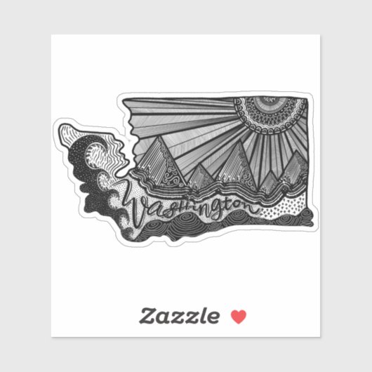 Washington lineart sticker (Vel)