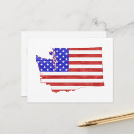 Washington Map: Amerikaanse vlag Patriottisch Briefkaart
