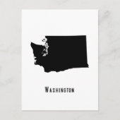 Washington Map - Black and White Modern Washington Briefkaart (Voorkant)