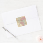 Washington Map door Mitchell Vierkante Sticker (Envelop)