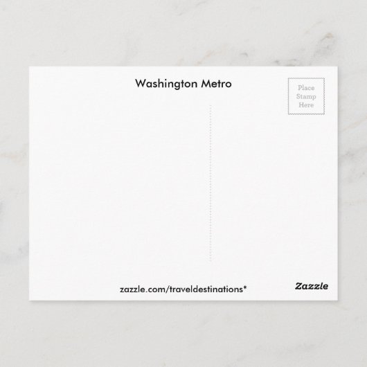 Washington Metro Briefkaart (Achterkant)