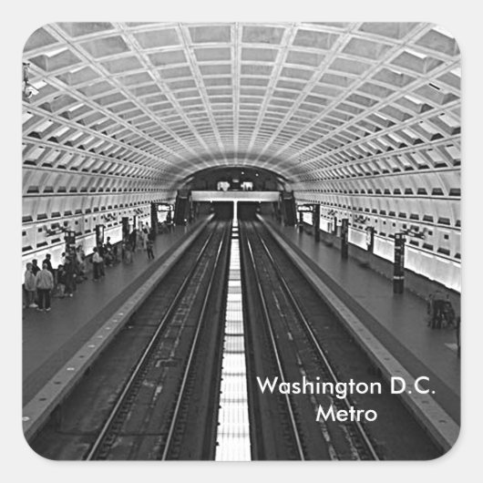 Washington Metro Station kijkt naar de rails Vierkante Sticker (Voorkant)