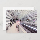 Washington Metro Subway Waterverf Schilderij Briefkaart (Voorkant / Achterkant)