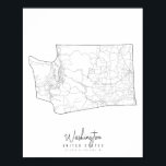 Washington Minimal Street Map Poster<br><div class="desc">Washington Minimal Street Map</div>