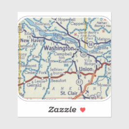 Washington Missouri  Map Sticker
