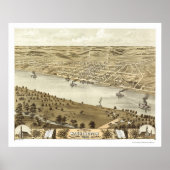 Washington, MO Panoramic Map - 1869 Poster (Voorkant)