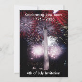 Washington Monument 250 jaar 4 juli-feestje Kaart (Voorkant)