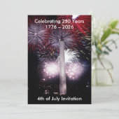 Washington Monument 250 jaar 4 juli-feestje Kaart (Staand voorkant)