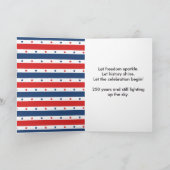 Washington Monument 250 Years Fireworks Feestdagen Kaart (Binnen)