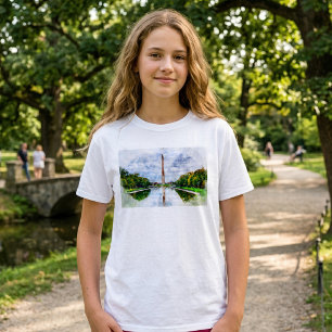 Washington Monument Aquarel met Weerspiegeling T-shirt
