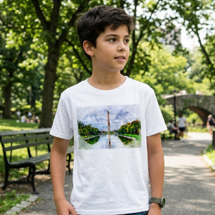 Washington Monument Aquarel met Weerspiegeling T-shirt