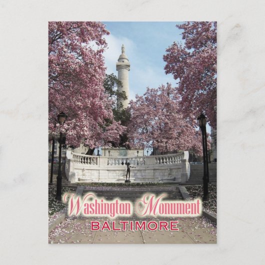 Washington Monument, Baltimore, Maryland Briefkaart (Voorkant)