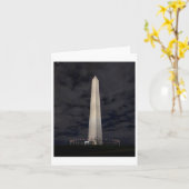 Washington Monument bij nacht Sticker Kaart (Gele Bloem)