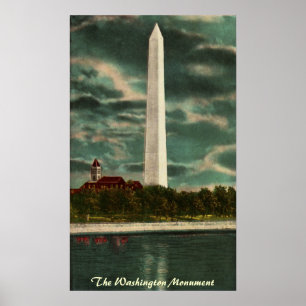 Washington Monument bij Night Poster