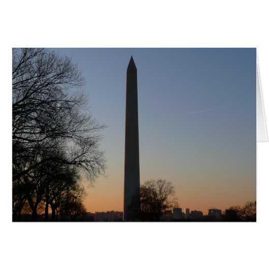 Washington Monument bij zonsondergang in DC (Voorkant Horizontaal)