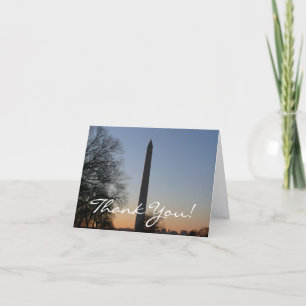 Washington Monument bij zonsondergang in DC Bedankkaart