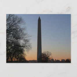 Washington Monument bij zonsondergang in DC Briefkaart