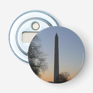 Washington Monument bij zonsondergang in DC Button Flesopener